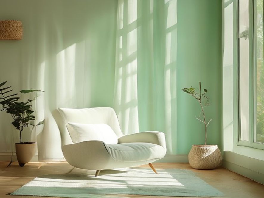 Peaceful home environment with comfortable chair and bright window for movement breaks